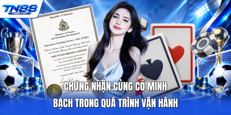 Chứng nhận củng cố minh bạch trong quá trình vận hành Chứng nhận củng cố minh bạch trong quá trình vận hành